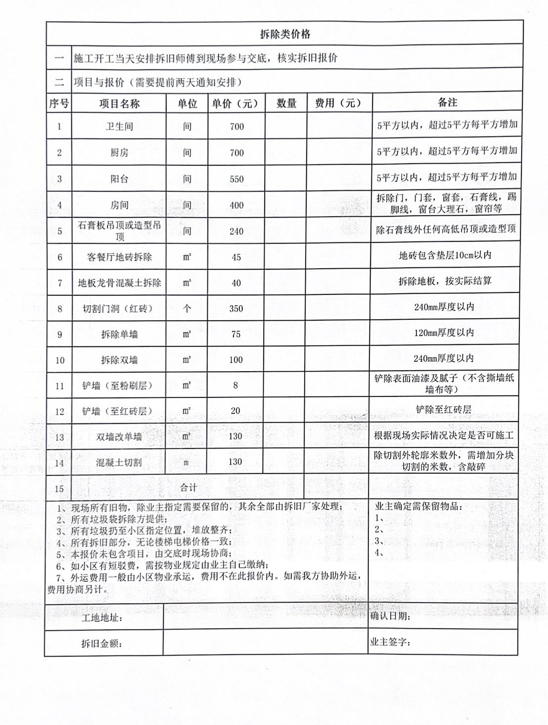 墻面拆除多少錢一平方？裝修砸墻怎么收費